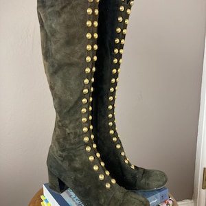 1960s Studded Suede Gogo Boots - Saks Fifth Avenue - Size 7B