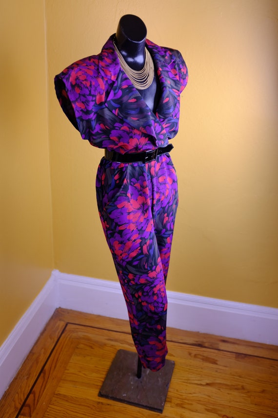 1980s Print Jumpsuit