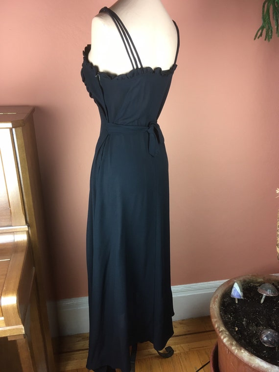 1940s Black Rayon Crepe Gown - medium (8-ish) - image 5