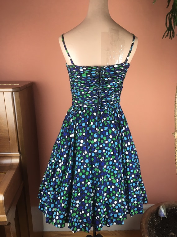 Fabulous 1940s/1950s Circle Print Sundress - image 5