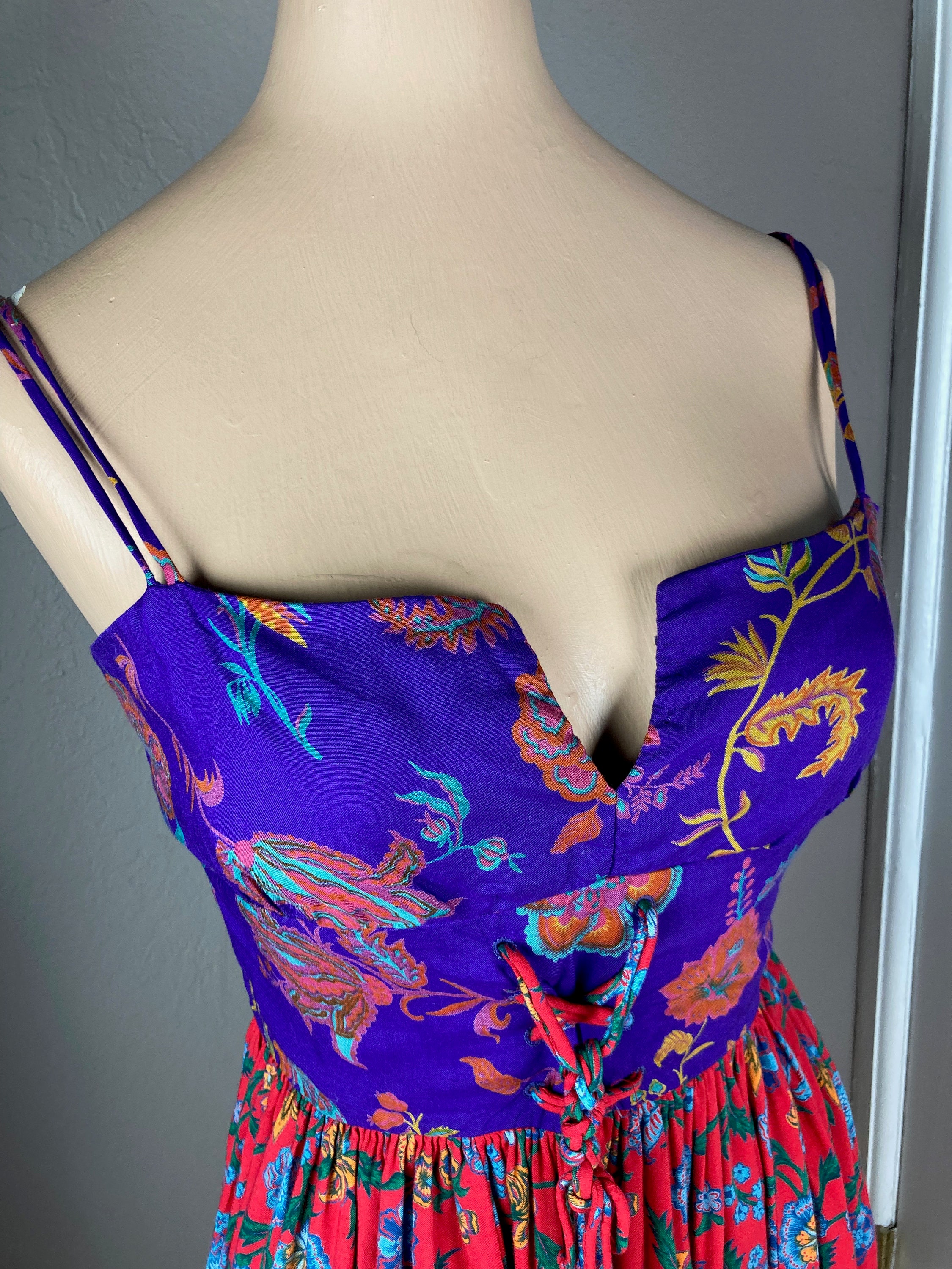 1970s Morty Sussman for Mollie Parnis Boutique Blue and Red