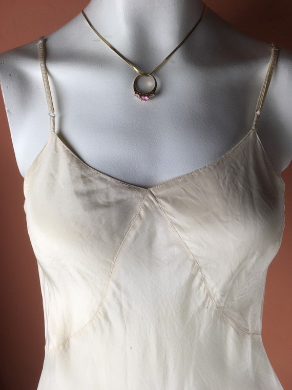 1930s Cream Silk Bias Cut Nightgown - XS - **As I… - image 2