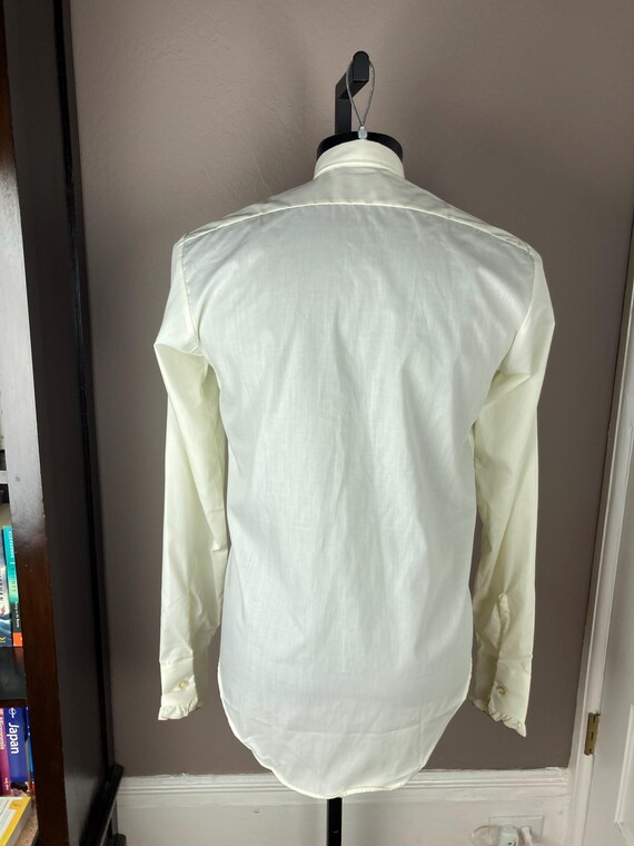 1970s After Six Tall Man Yellow Ruffled Tuxedo Shirt … - Gem