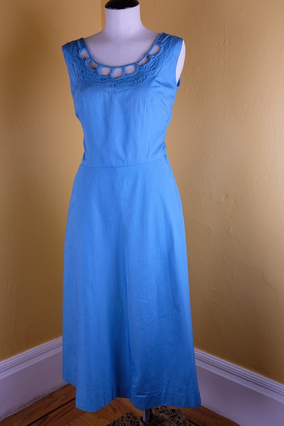 1940s/50s Aqua Cotton Dress