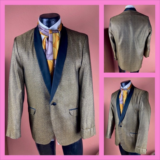 Vintage 60s After Six Black Brocade Dinner Jacket 40 - Etsy