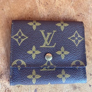 Cartera/tarjetero triple con monograma de Louis Vuitton auténtico de los años 80