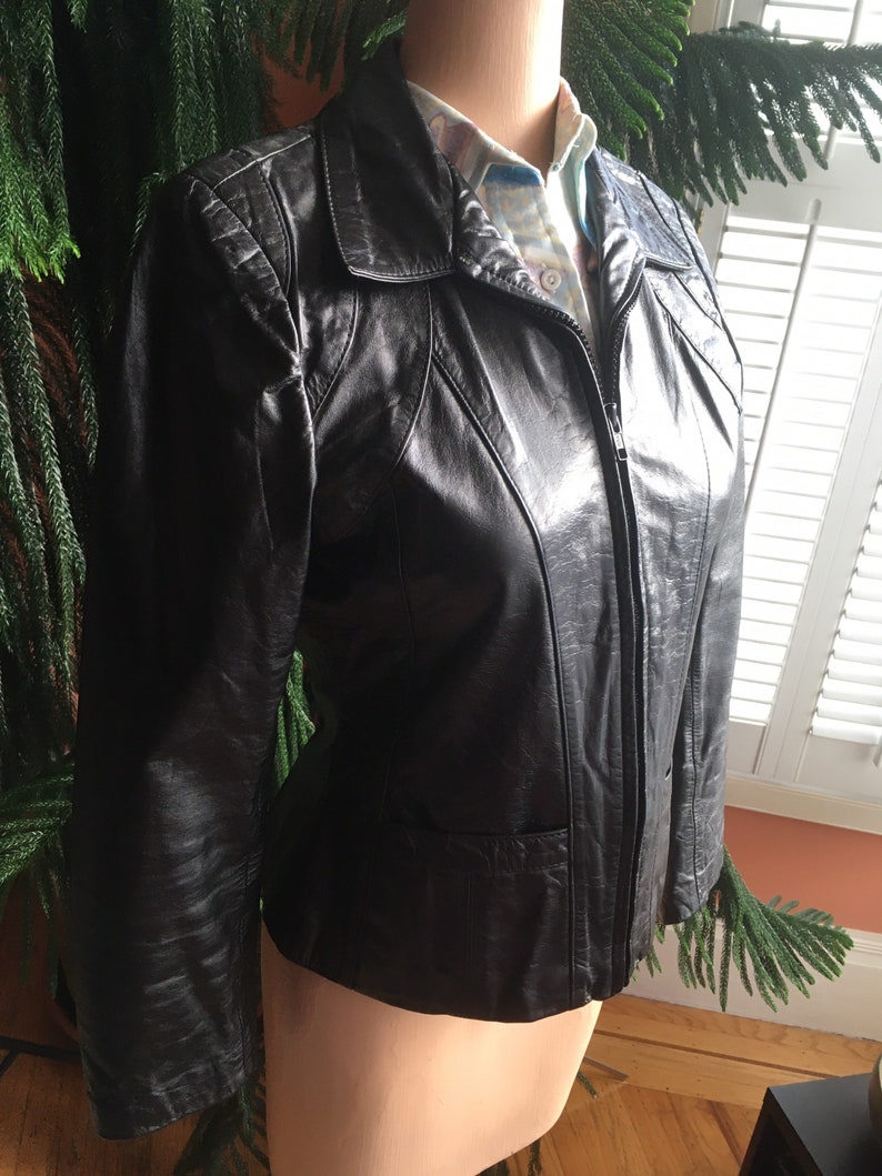 1970s/1980s Casablanca Black Leather Jacket image 4