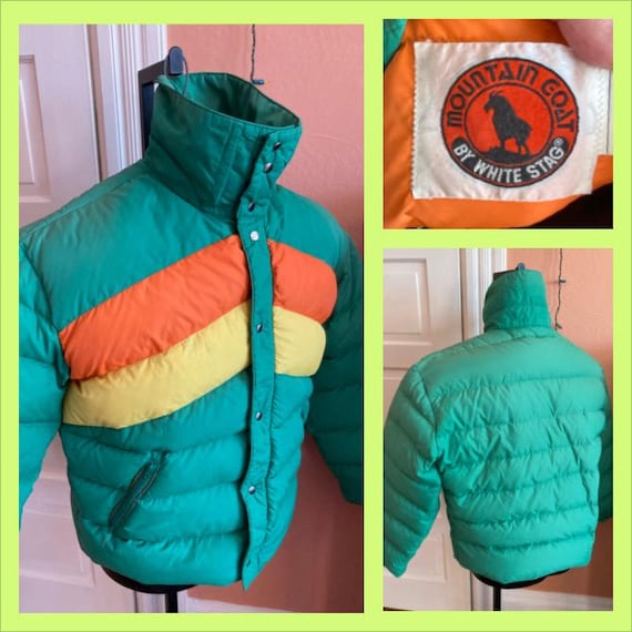 1970s Mountain Goat by White Stag Colorblocked Down Puffer Ski