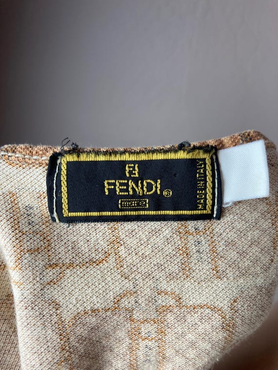 トップス Vintage FENDI Zucca FF T-Shirt Green Authentic Fendi Vintage Zucca FF Logo Pequin T Shirt Size 44