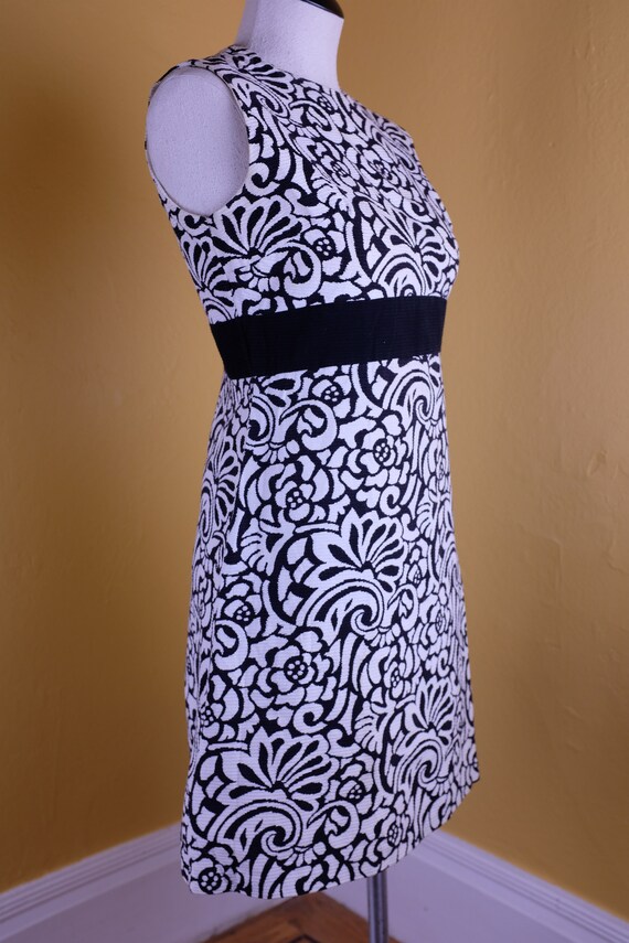 1960s B/W Mod Dress w/Matching Coat / 1960s Mod S… - image 4