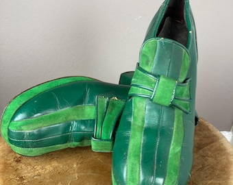 ヴィンテージ 70 年代 プラットフォーム シューズ ハイヒール グレー