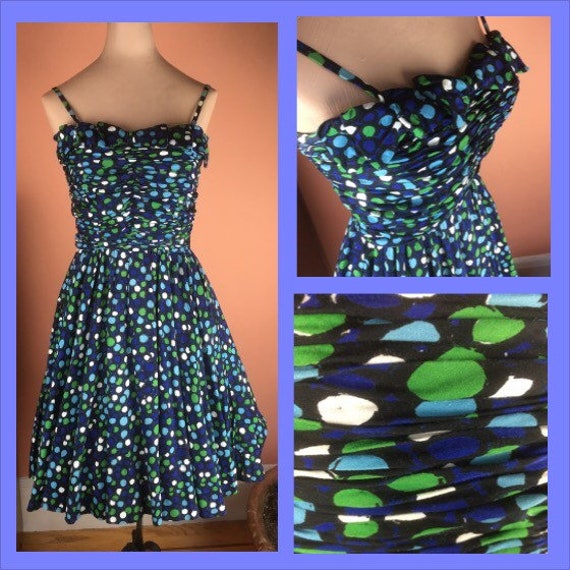 Fabulous 1940s/1950s Circle Print Sundress - image 1