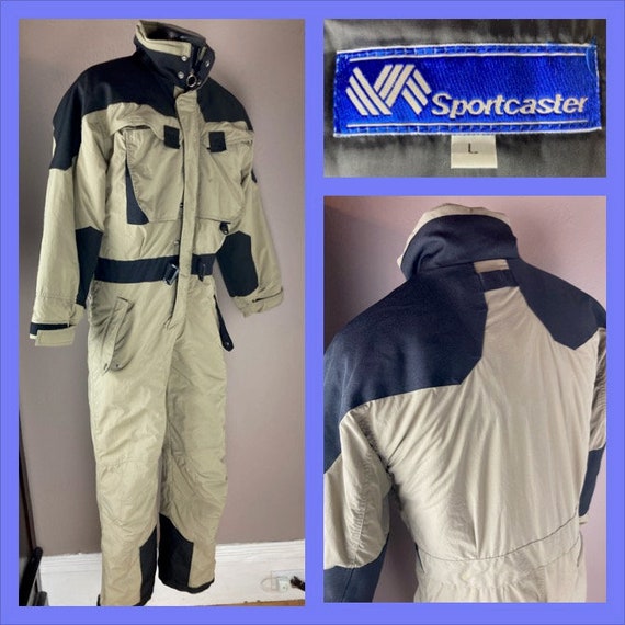 Traje de esqui deportivo color canela y negro de los anos 80 90 Etsy Mexico