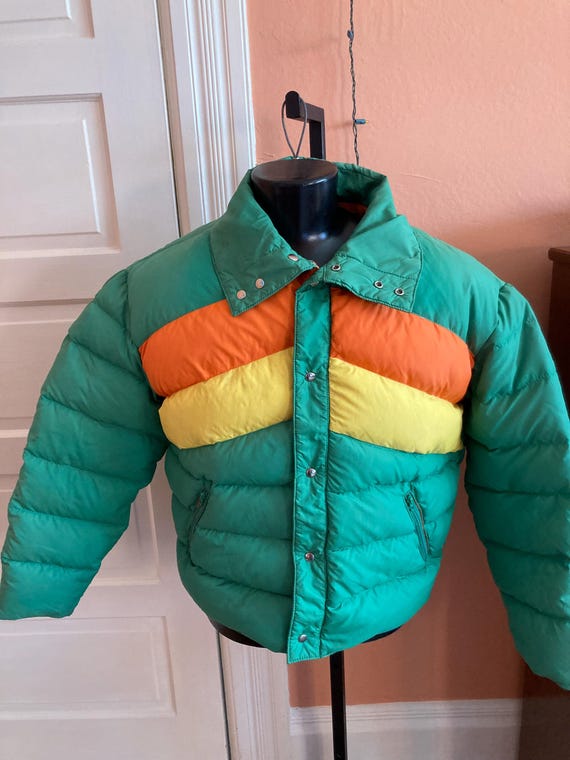 1970s Mountain Goat by White Stag Colorblocked Down Puffer Ski