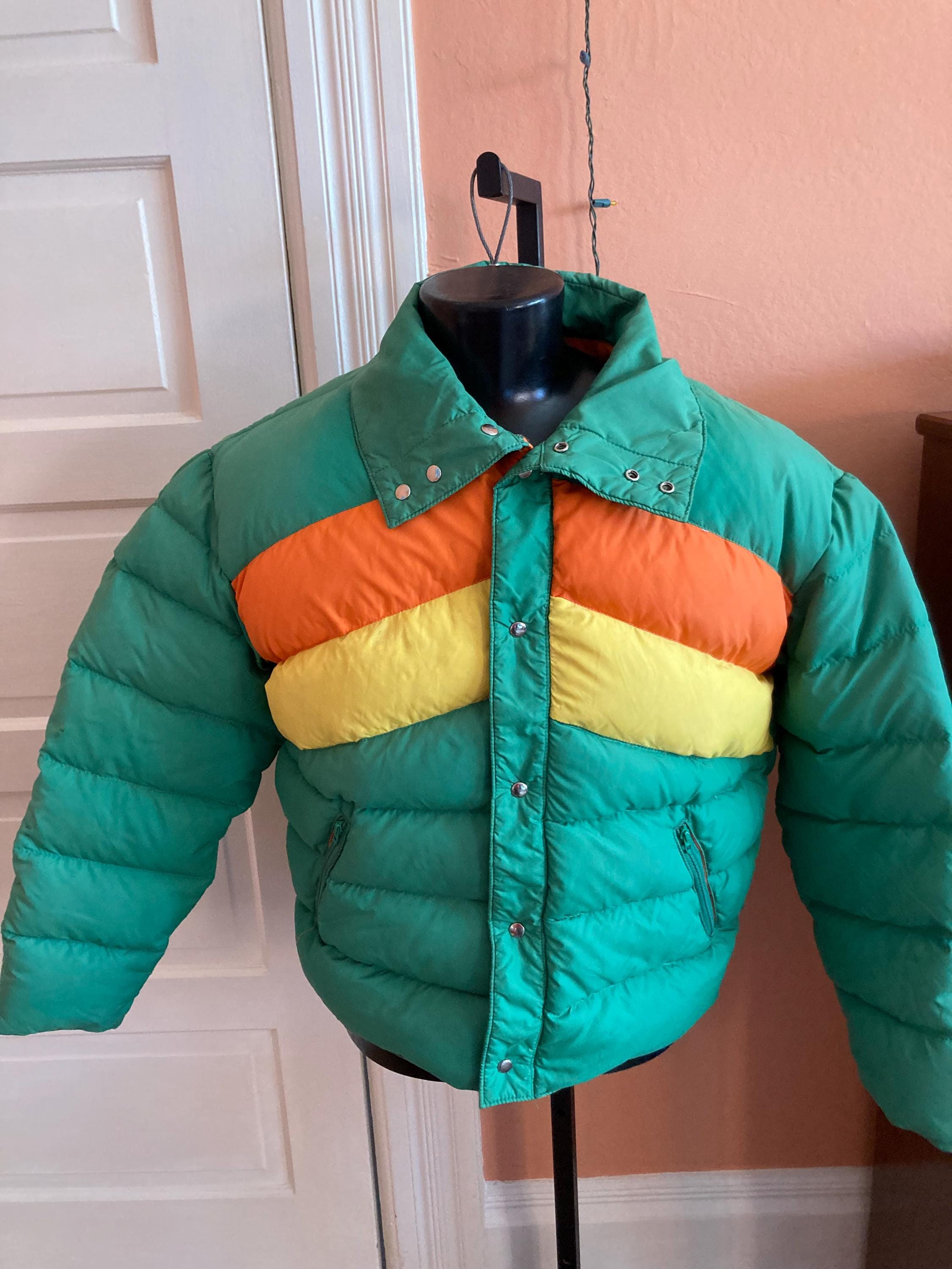 1970s Mountain Goat by White Stag Colorblocked Down Puffer Ski 