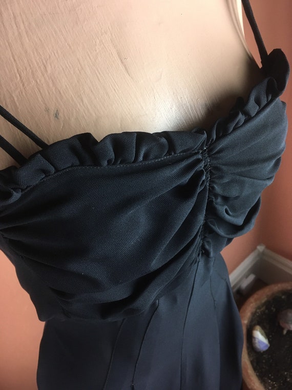 1940s Black Rayon Crepe Gown - medium (8-ish) - image 3