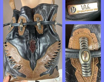 1970s / 1980s Viva of California Leather Shoulder Bag with Wing Details