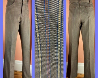 1960s / 1970s Brown Striped Hipster Pants - 33/34 - **As Is**