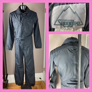 1970s Snuggler Mens Black Ski Suit - 40M