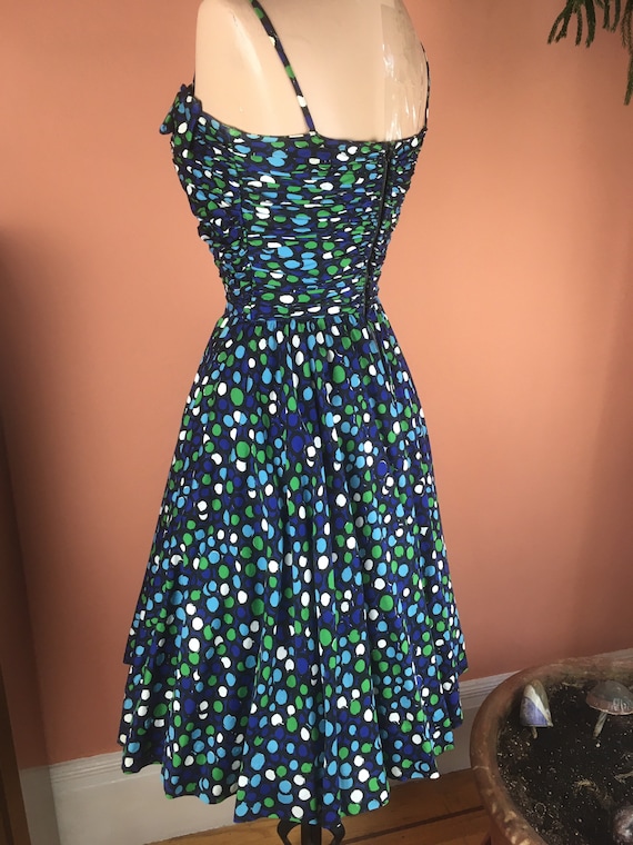 Fabulous 1940s/1950s Circle Print Sundress - image 4