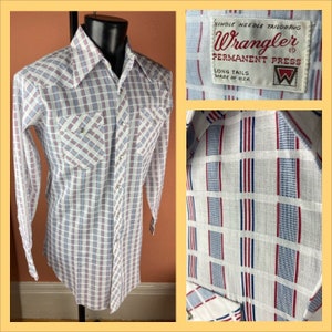 1970s NOS Wrangler Mens Print Western Shirt - NWOT - S/M