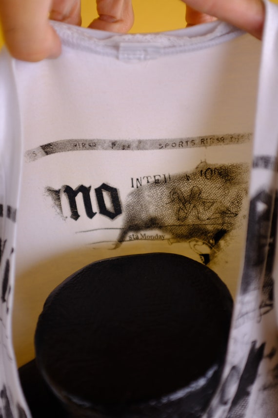 Iconic Y2K John Galliano Newsprint Tee shirt - S/M - image 10