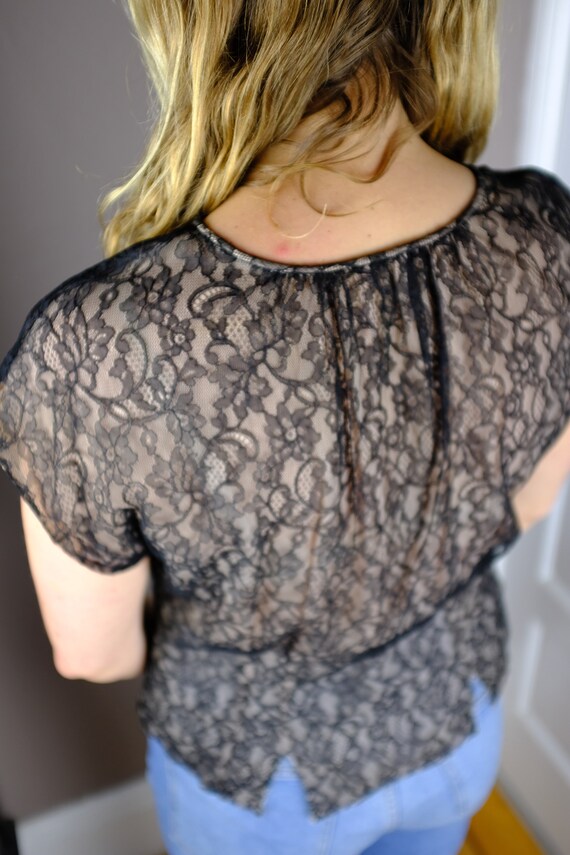 1940s/1950s Black Lace Blouse - image 7