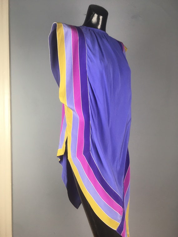 1970s Stunning Striped Silk Tunic - image 2