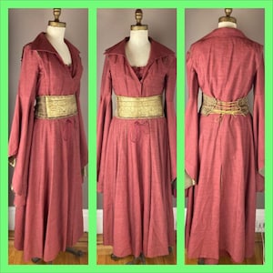 Four Piece Custom Made Medieval Fantasy Costume - Boned Bodice - Bell Sleeves - Cersei - Game of Thrones - Renaissance