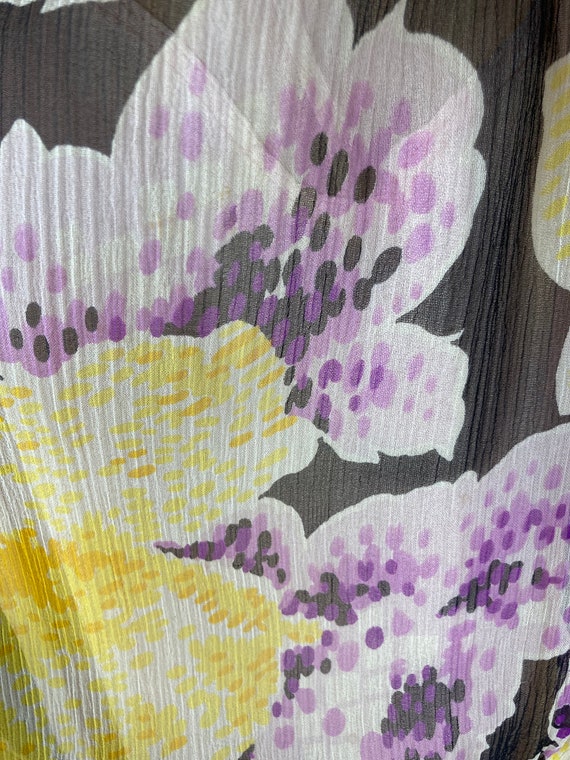 1920s Bias Cut Silk Chiffon Floral Print Dress - … - image 10