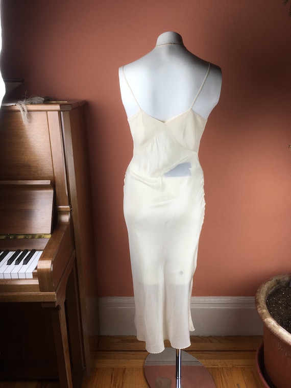 1930s Cream Silk Bias Cut Nightgown - XS - **As I… - image 6