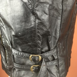 1980s Womens Black Cropped Leather Jacket image 7