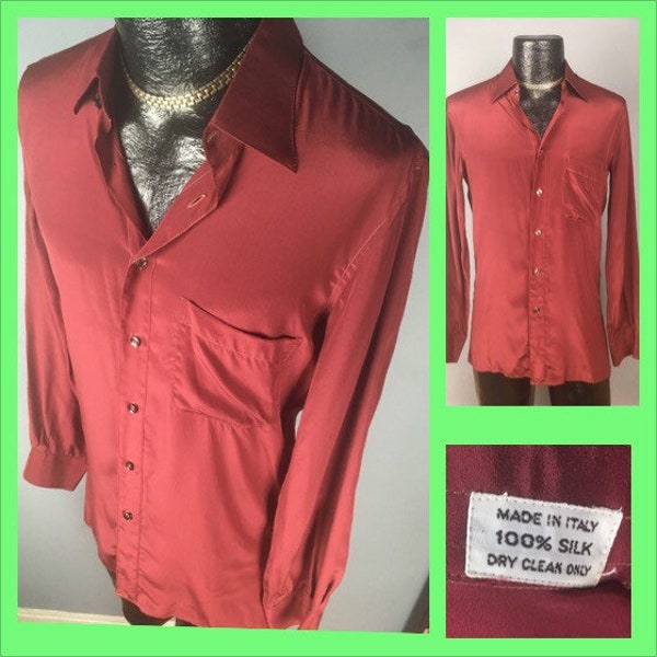 Italian Silk Shirt for Men Etsy
