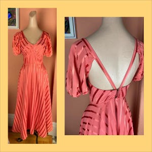 1930s Coral Pink Rayon Evening Gown - 1930s Dress - Small - As Is