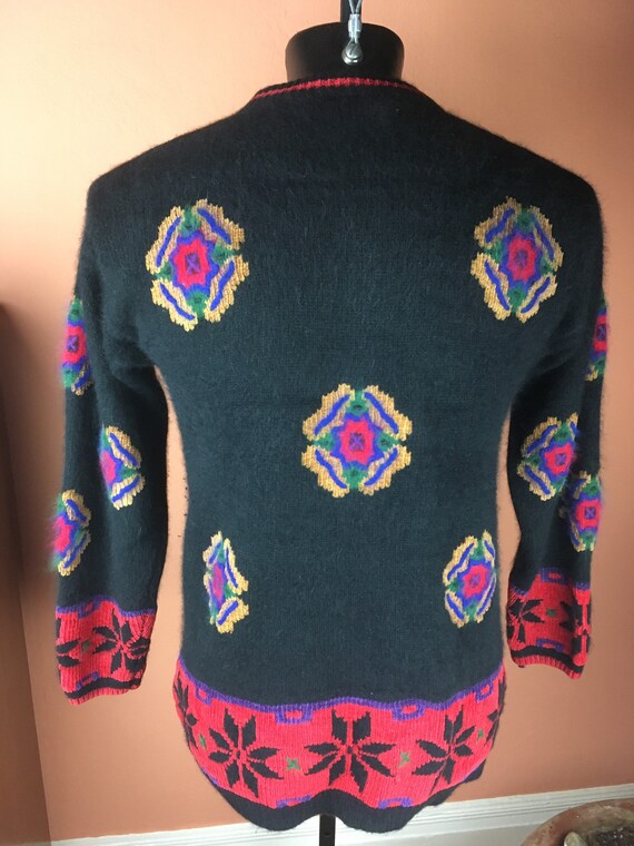 90's Angora Blend Jewel Tone Turtleneck Sweater by Rafaella Petites