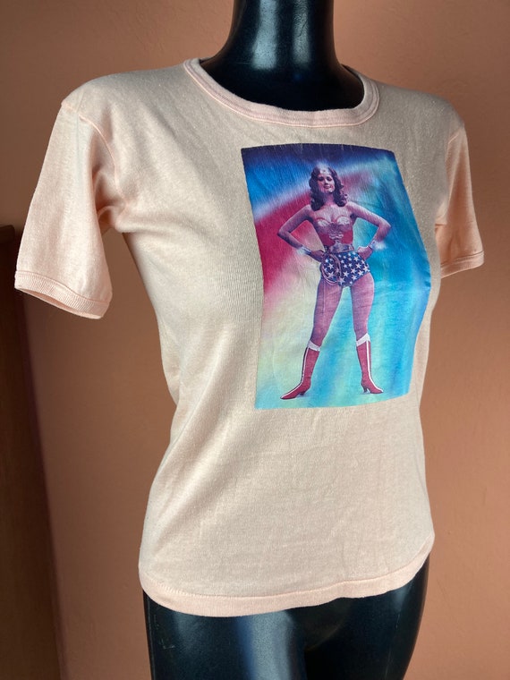 1970s Original Wonder Woman Decal Transfer Tee - … - image 2
