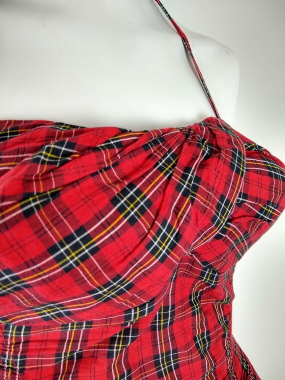 1940s / 1950s Jantzen Red Plaid Swimsuit / Sunsui… - image 3