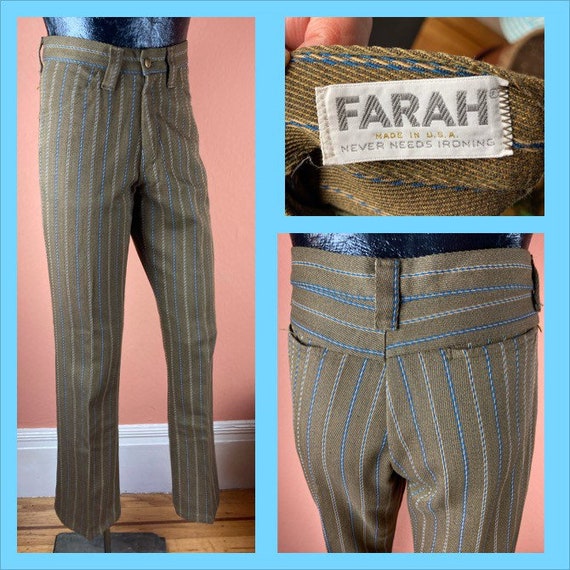 1970s Farah Striped Flared Pants