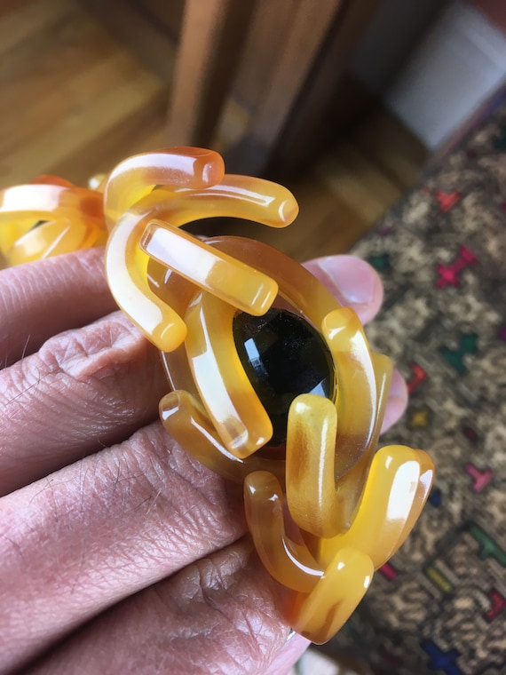 Midcentury Atomic Statement Necklace - Vintage Pl… - image 8