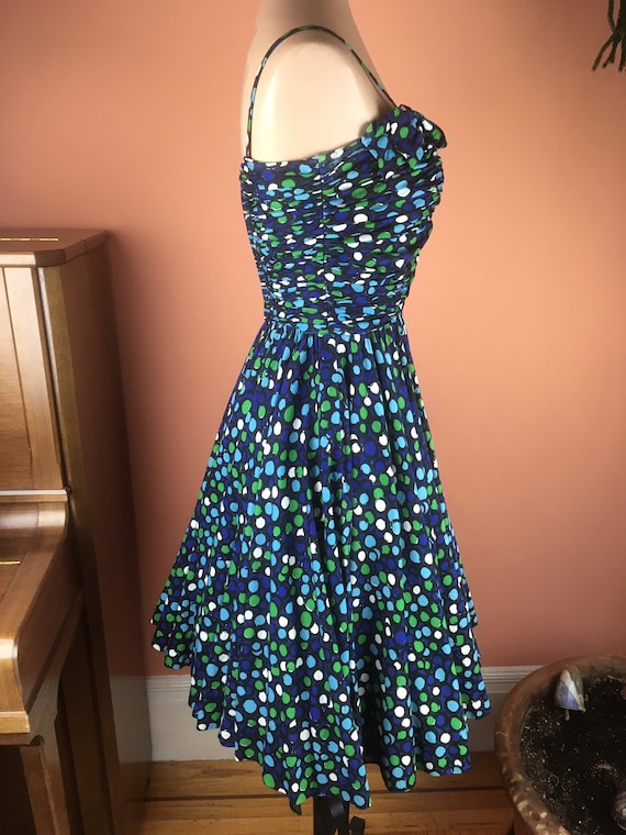 Fabulous 1940s/1950s Circle Print Sundress - image 3