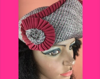 1920s / 1930s Silver and Fuchsia Hat