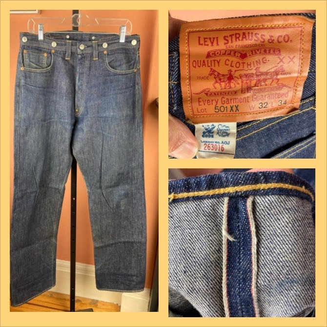 LEVI'S LVC 501 XX USA 1955 Big E Selvedge Jeans NEW NOS Early issue 34