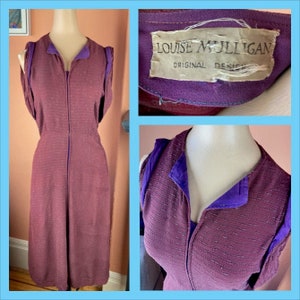 1930s / 1940s Louise Mulligan Rayon Dress - Small