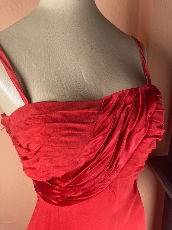 1970s / 1980s Draped Red Christian Dior Gown - image 7
