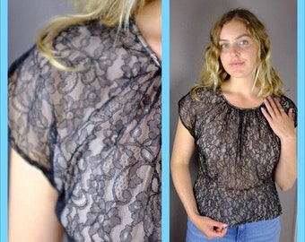 1940s/1950s Black Lace Blouse