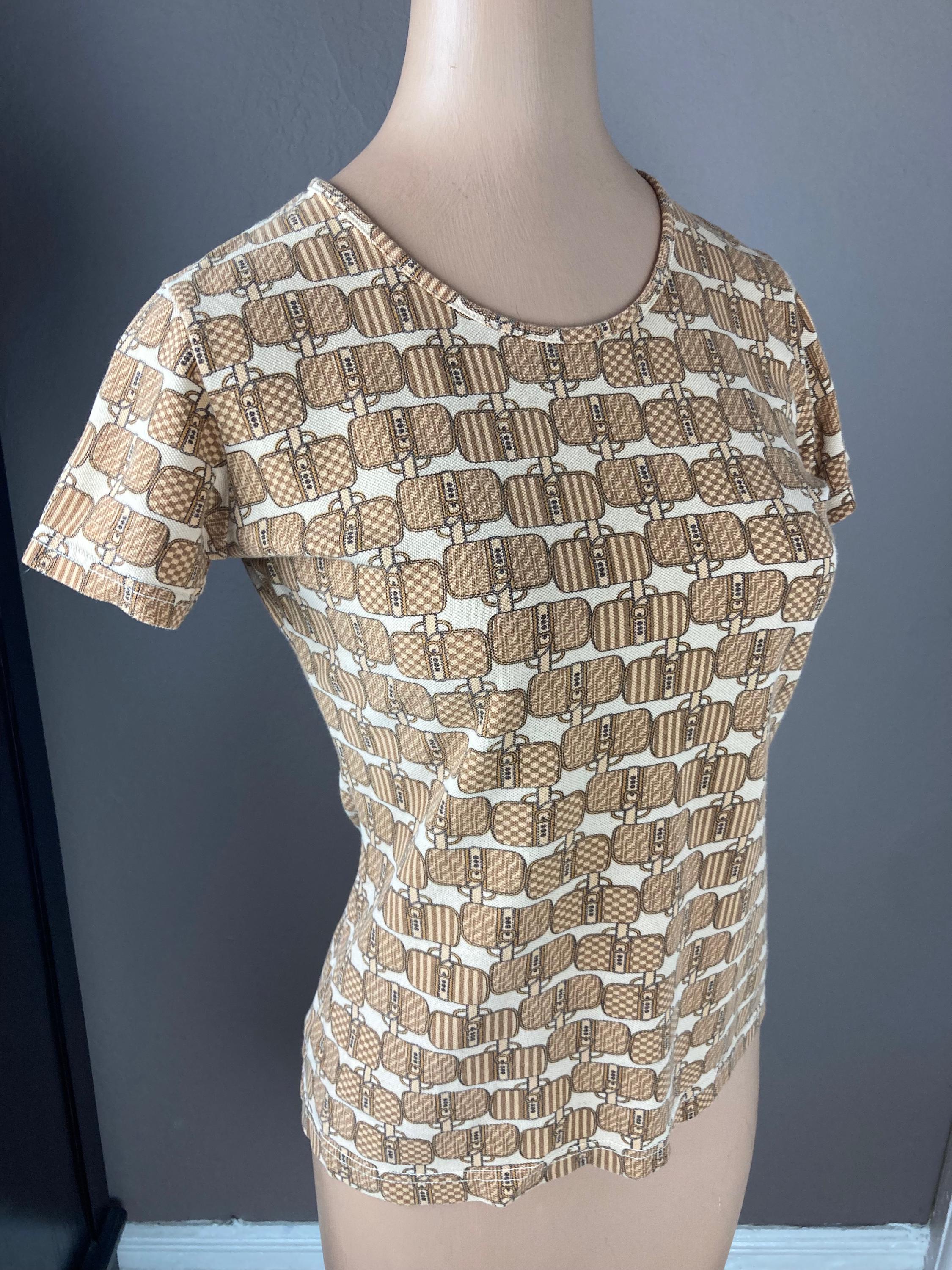トップス Vintage FENDI Zucca FF T-Shirt Green s-l1200.jpg