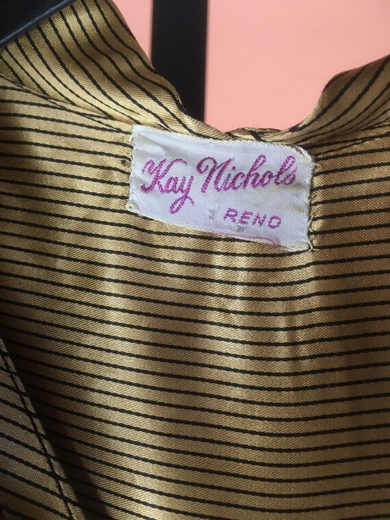 1940s Gold Striped Satin Gown Gem