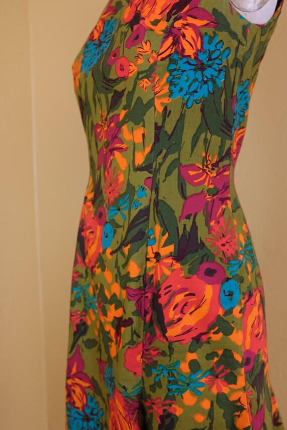 1960s/70s Talento Floral Cotton Dress - Size 4-6 - image 3