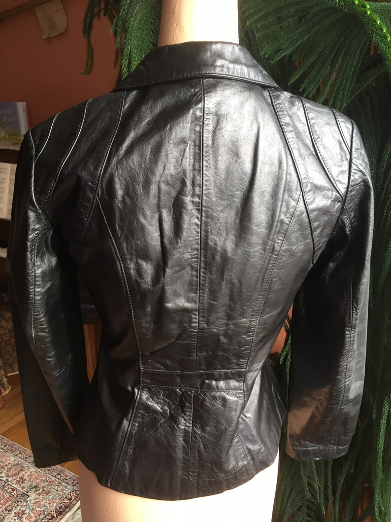 1970s/1980s Casablanca Black Leather Jacket image 3