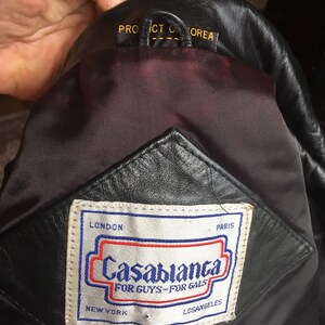 1970s/1980s Casablanca Black Leather Jacket image 8